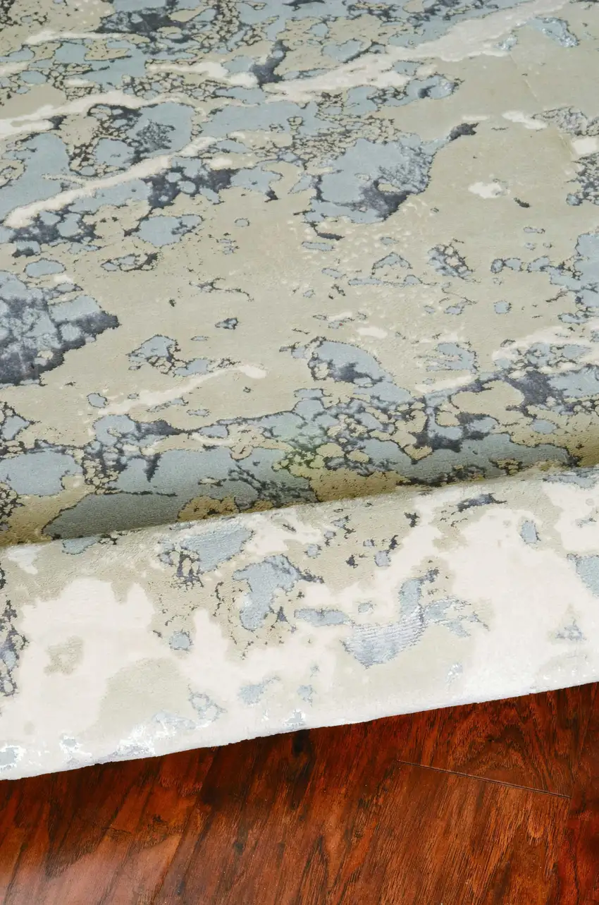 Sand Grey Machine Woven Abstract Indoor Area Rug Photo 4