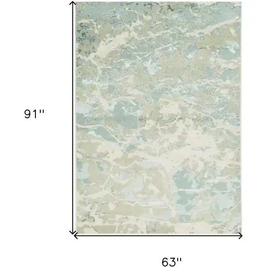 Sand Grey Machine Woven Abstract Watercolor Indoor Area Rug Photo 6