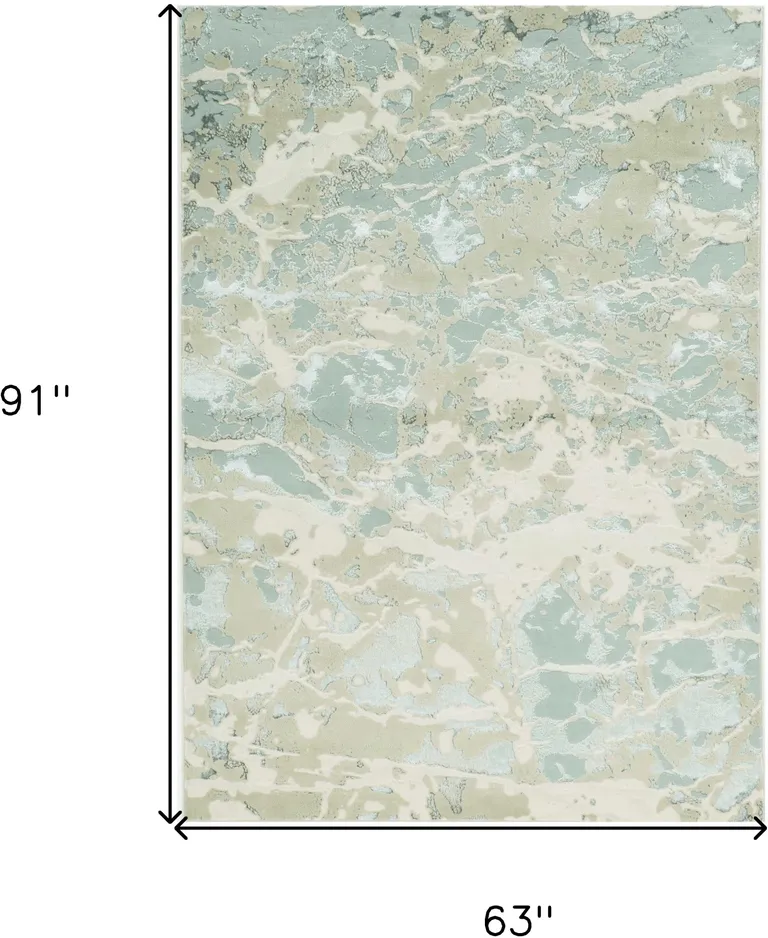Sand Grey Machine Woven Abstract Watercolor Indoor Area Rug Photo 3