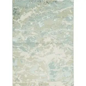 Photo of Sand Grey Machine Woven Abstract Watercolor Indoor Area Rug