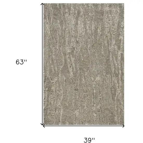 3'X5' Sand Hand Tufted Abstract Indoor Area Rug Photo 5