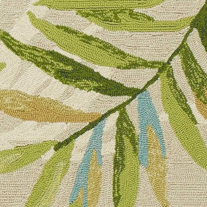5'X8' Sand Ivory Hand Woven Uv Treated Palm Tropical Indoor Outdoor Area Rug Photo 6