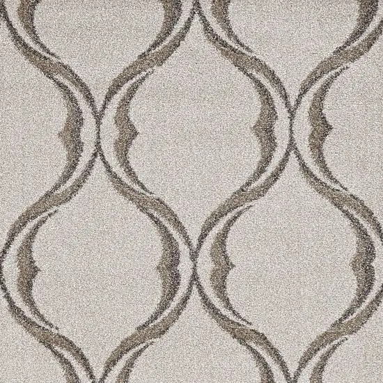 Sand Ivory Machine Woven UV Treated Ogee Indoor Outdoor Area Rug Photo 3