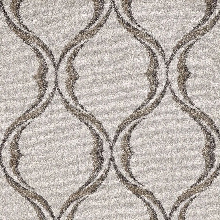 Sand Ivory Machine Woven UV Treated Ogee Indoor Outdoor Area Rug Photo 3