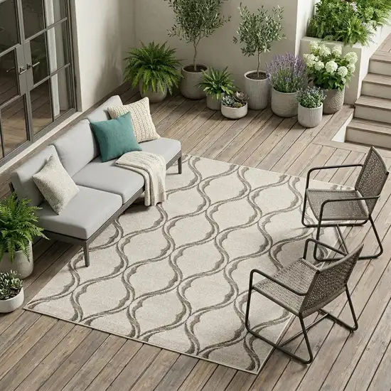 Ivory Moroccan Indoor Outdoor Area Rug Photo 1