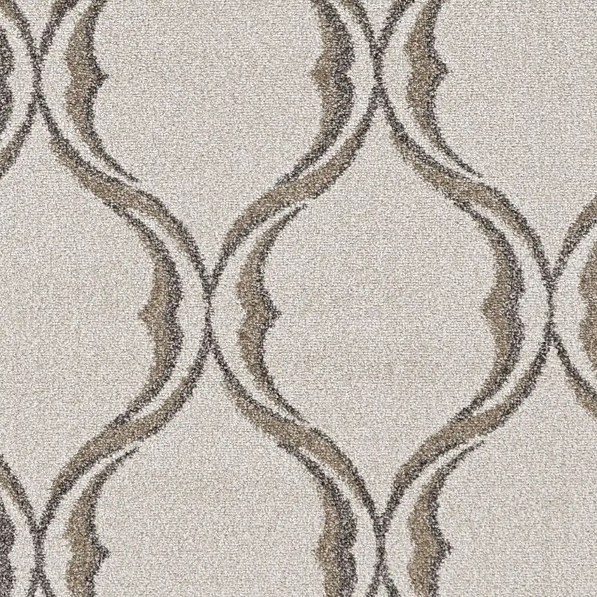 7'X11' Sand Ivory Machine Woven Uv Treated Ogee Indoor Outdoor Area Rug Photo 6