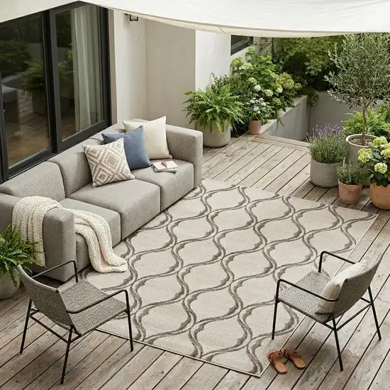 Ivory Moroccan Indoor Outdoor Area Rug Photo 1