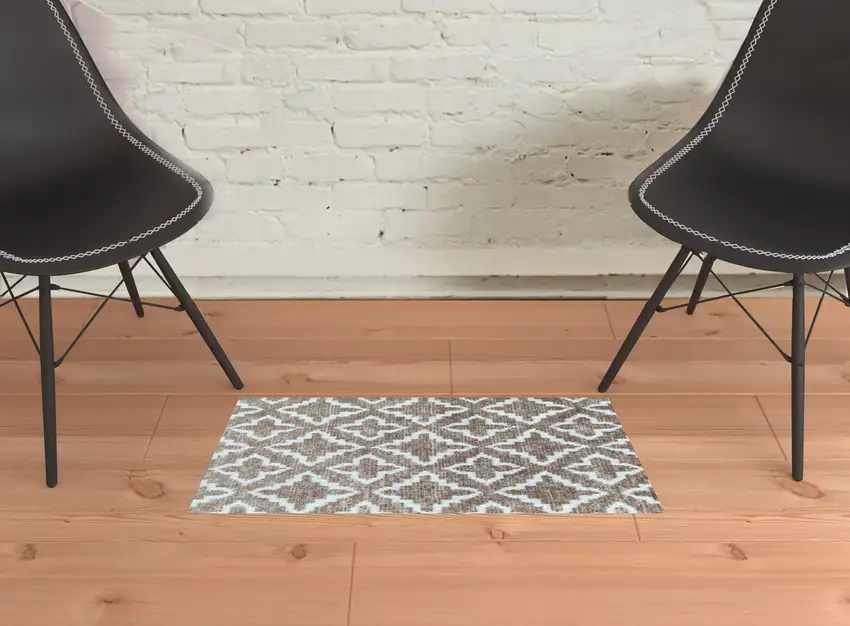 Sand Moroccan Machine Tufted Area Rug With UV Protection Photo 3