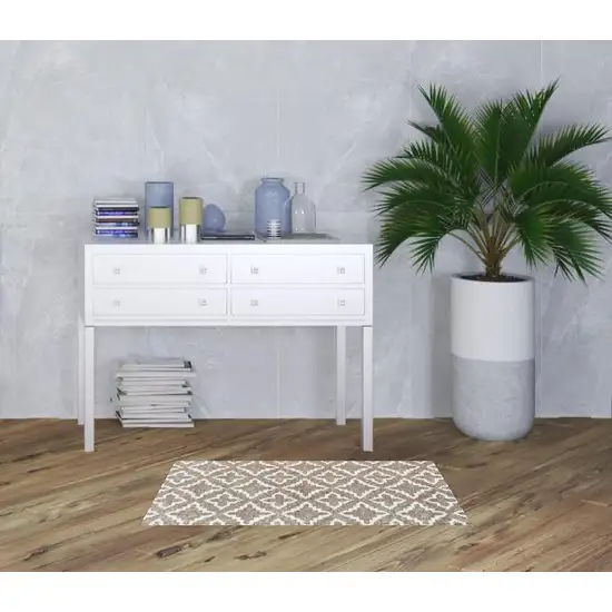 Sand Moroccan Machine Tufted Area Rug With UV Protection Photo 2