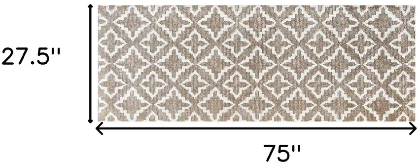 Sand Moroccan Machine Tufted Runner Rug With UV Protection Photo 5