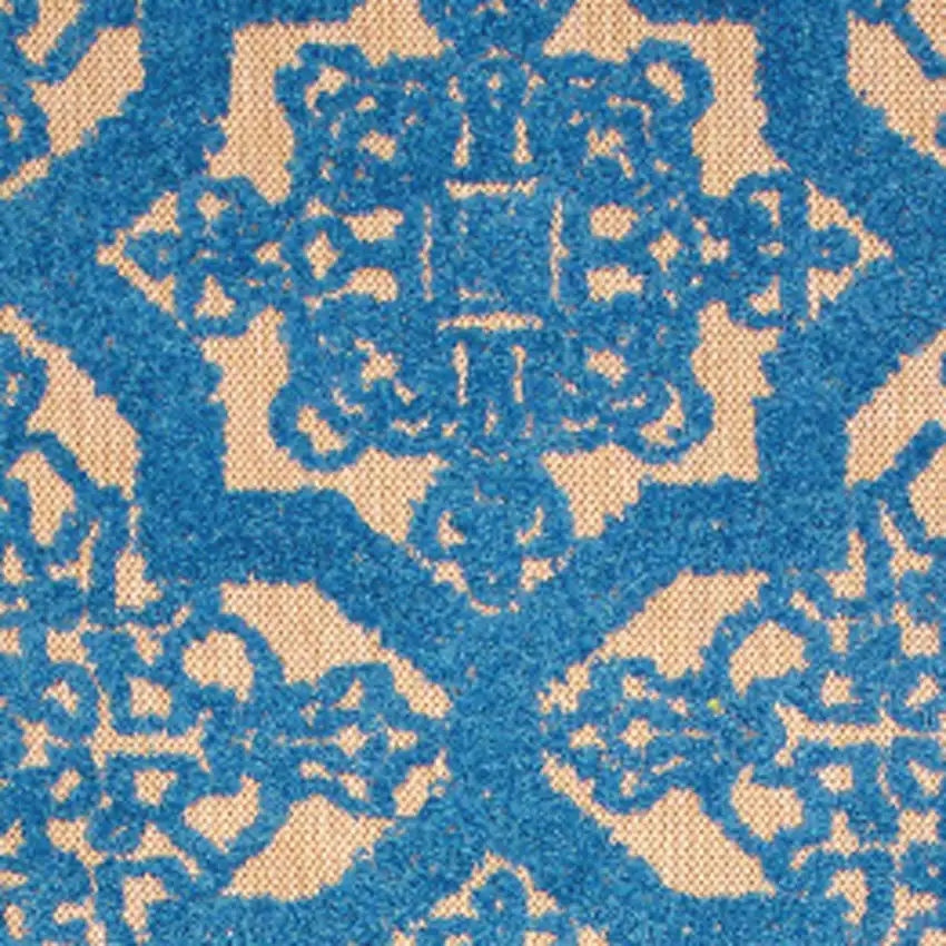Sand Oriental Stain Resistant Indoor Outdoor Area Rug Photo 3