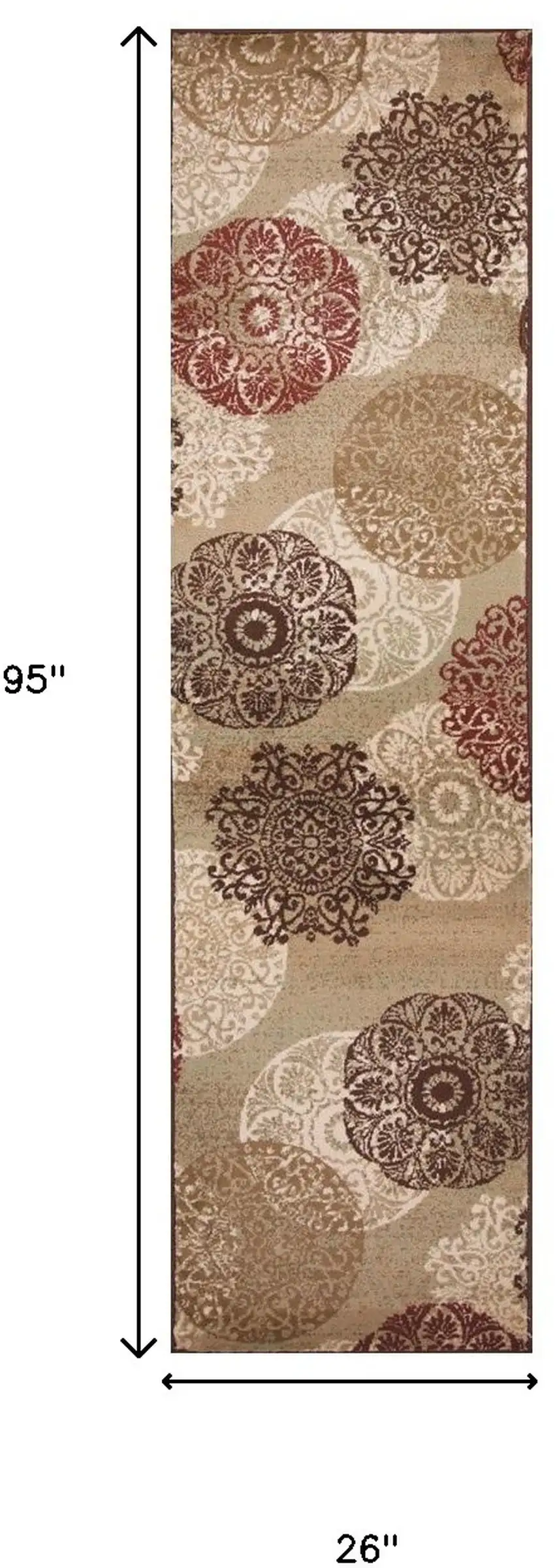 2' X 8' Sand Polypropylene Runner Rug Photo 3