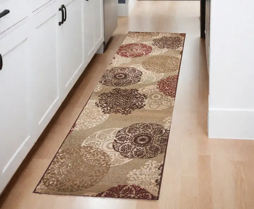 2' X 8' Sand Polypropylene Runner Rug Photo 1