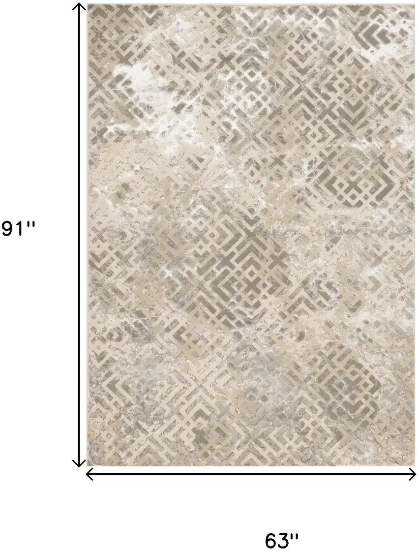 Sand And Light Blue Geometric Area Rug Photo 7