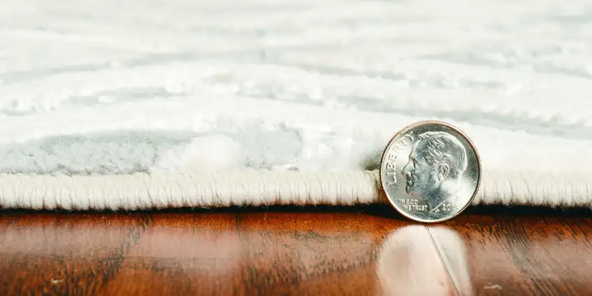 Sand And Light Blue Geometric Distressed Area Rug Photo 4