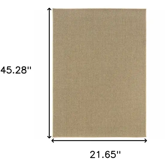 Beige Stain Resistant Indoor Outdoor Area Rug Photo 3