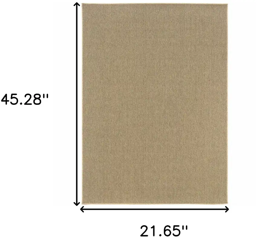 Beige Stain Resistant Indoor Outdoor Area Rug Photo 3
