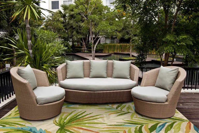 Sand Tropical UV Treated Area Rug Photo 4