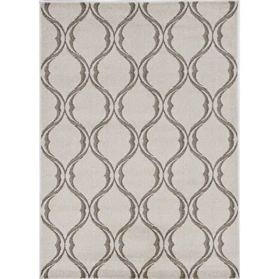 Sand Wavy Line Pattern Accent Rug Photo 3