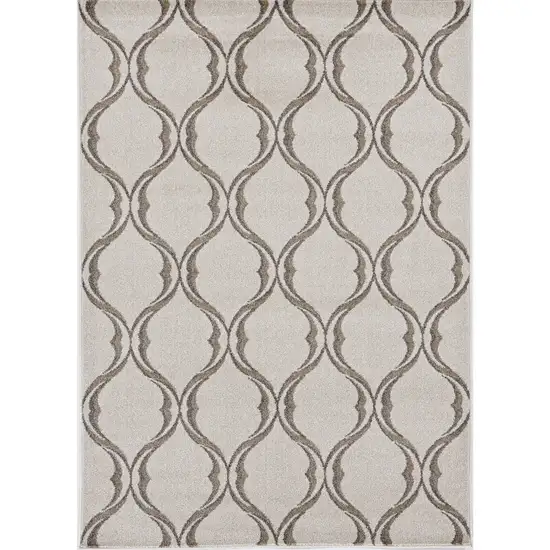 Sand Wavy Line Pattern Accent Rug Photo 2