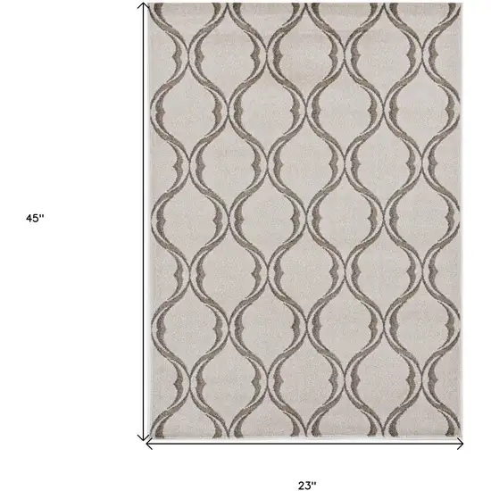 Sand Wavy Line Pattern Accent Rug Photo 3