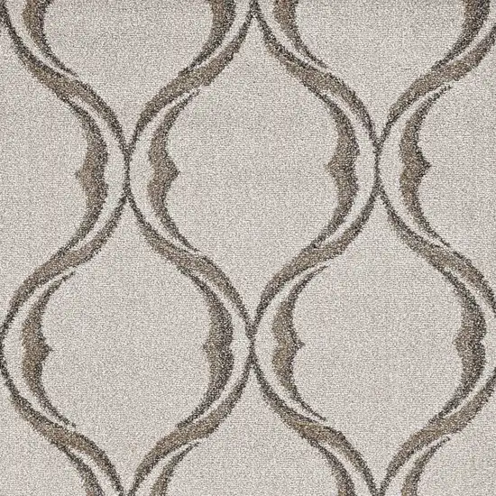 Sand Wavy Line Pattern Accent Rug Photo 2