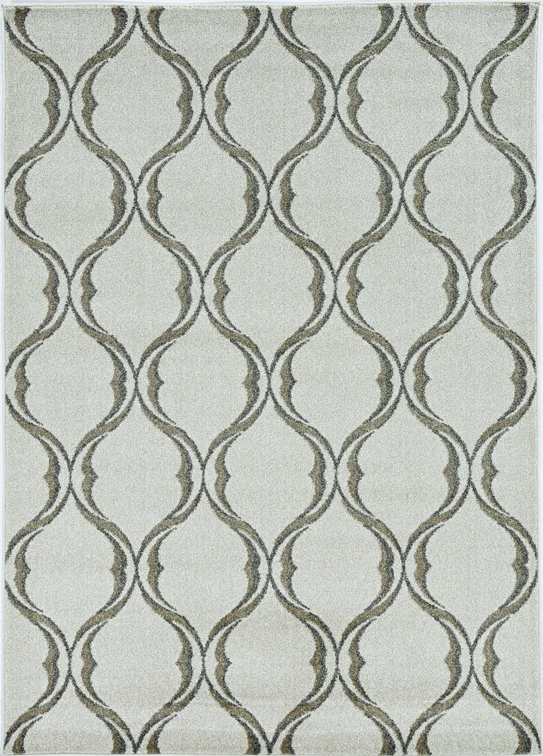 Sand Wavy Lines Area Rug Photo 1