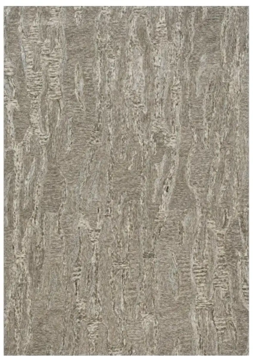 Sand And Gray Wool Abstract Hand Tufted Area Rug Photo 2