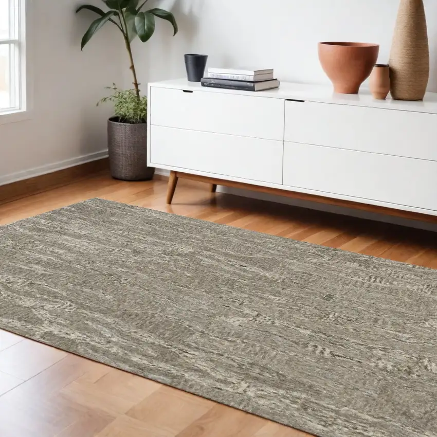 102 X 138 Sand Wool Or Viscose Rug Photo 2