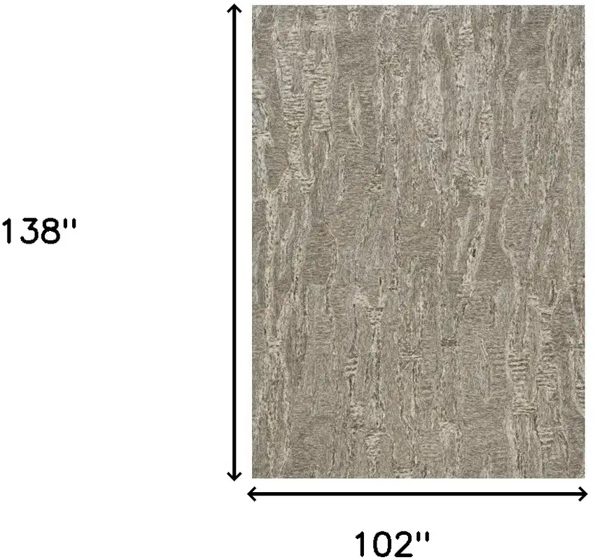 102 X 138 Sand Wool Or Viscose Rug Photo 3
