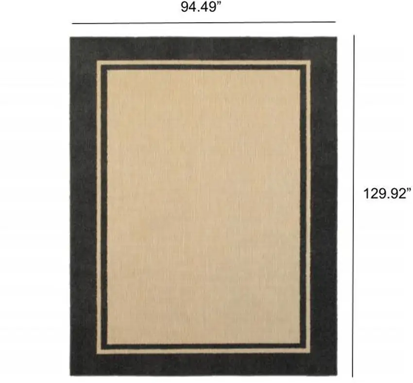 Sand and Black Border Indoor Outdoor Area Rug Photo 5