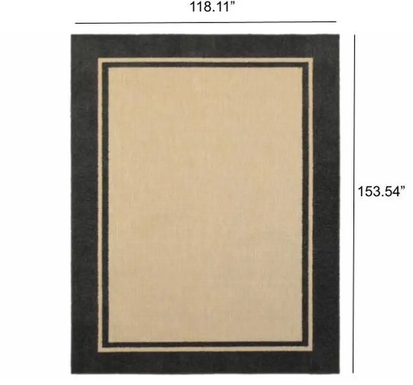 Sand and Black Border Indoor Outdoor Area Rug Photo 2