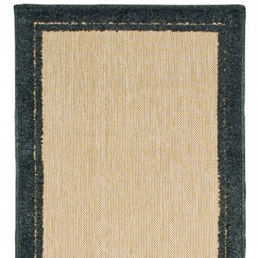 Sand and Black Border Indoor Outdoor Runner Rug Photo 5