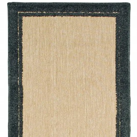 Sand and Black Border Indoor Outdoor Runner Rug Photo 5