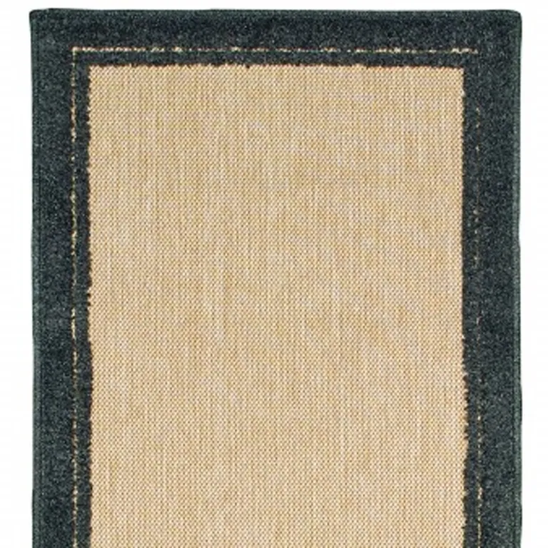 Sand and Black Border Indoor Outdoor Runner Rug Photo 5