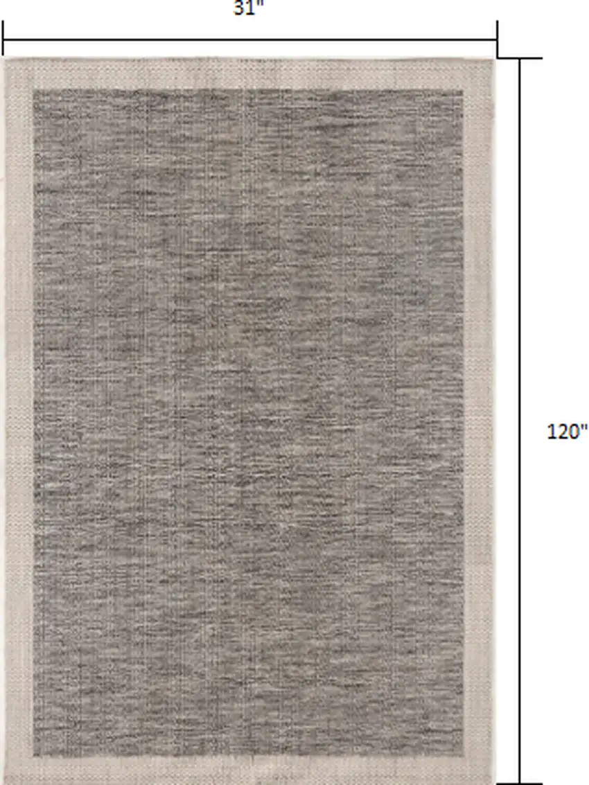 Sand and Gray Distressed Border Area Rug Photo 2