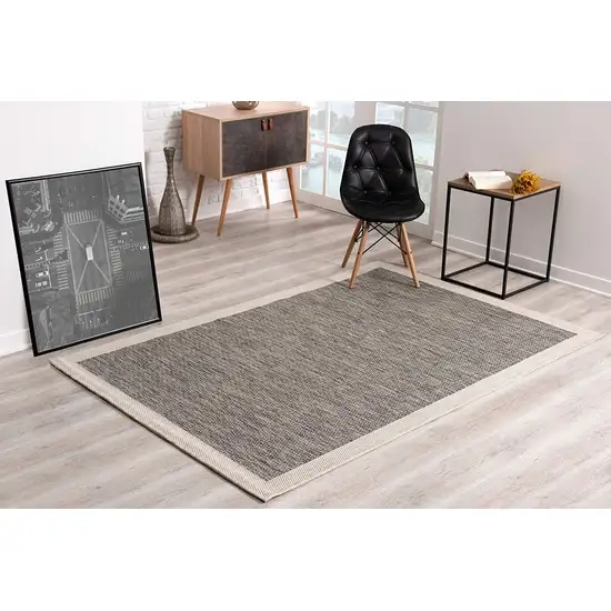 10' Beige And Gray Abstract Runner Rug Photo 6