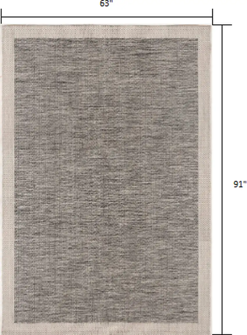 Sand and Gray Distressed Border Area Rug Photo 2