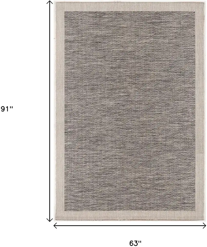 Sand And Gray Distressed Border Area Rug Photo 3