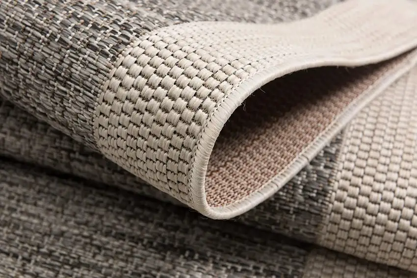 Sand and Gray Distressed Border Runner Rug Photo 8