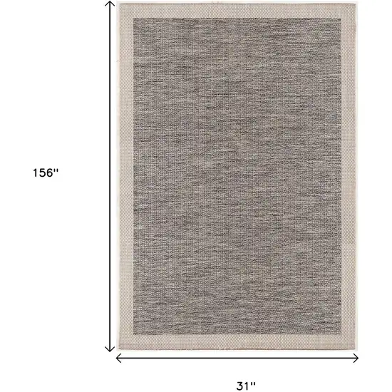 13' Beige And Gray Abstract Runner Rug Photo 3
