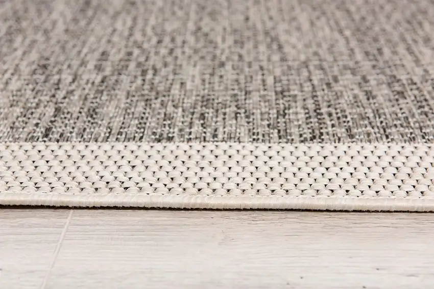 Sand and Gray Distressed Border Runner Rug Photo 6