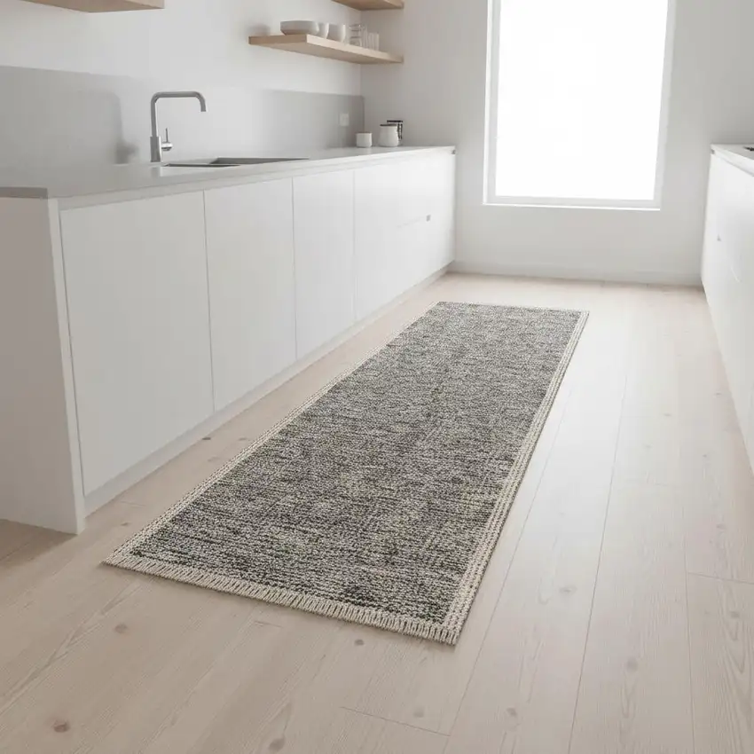 8' Sand Power Loom Runner Rug Photo 1