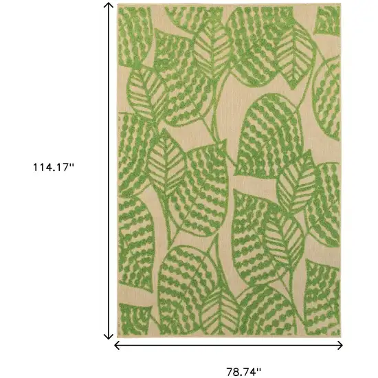Green Floral Indoor Outdoor Area Rug Photo 8