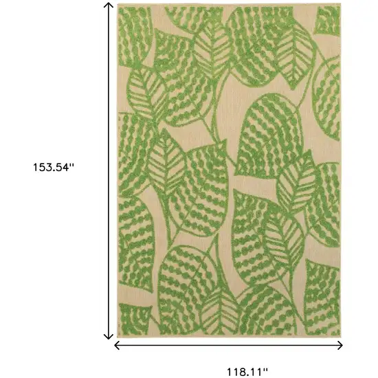 Green Floral Indoor Outdoor Area Rug Photo 8