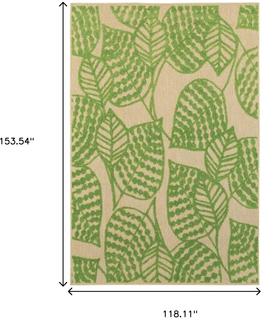 Green Floral Indoor Outdoor Area Rug Photo 8