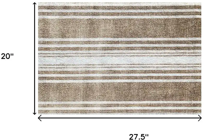 Tan Striped Shag Area Rug Photo 7