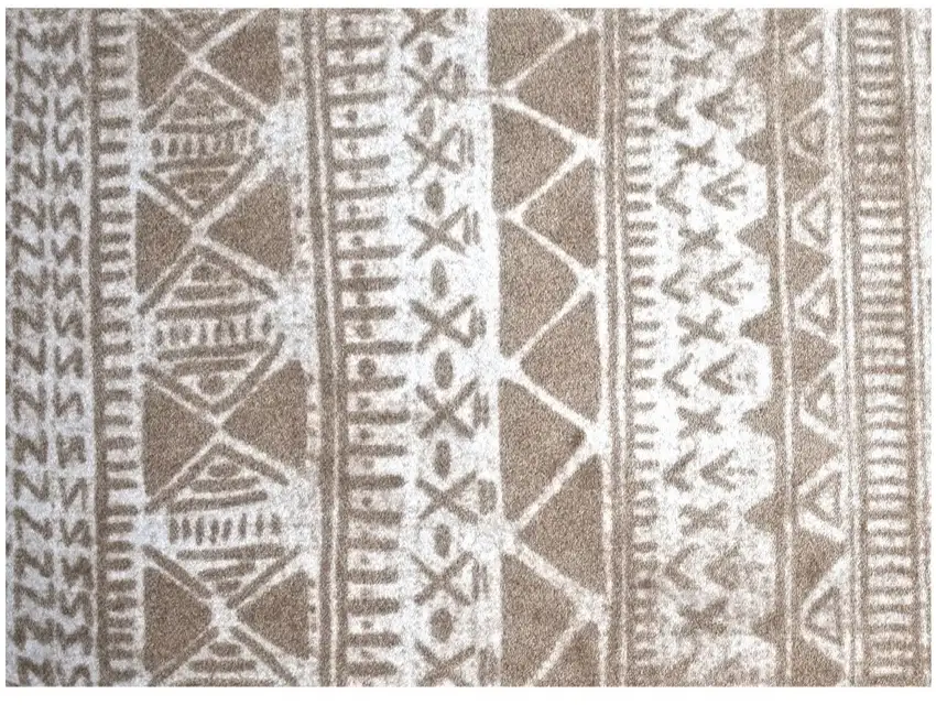 Sandy Tan and White Zigs and Zags Washable Floor Mat Photo 2