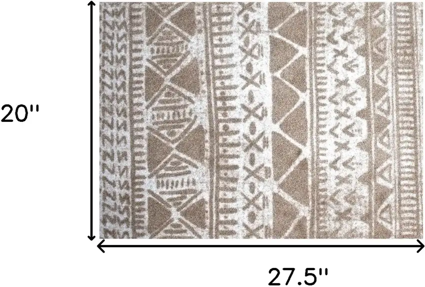 Sandy Tan and White Zigs and Zags Washable Floor Mat Photo 8