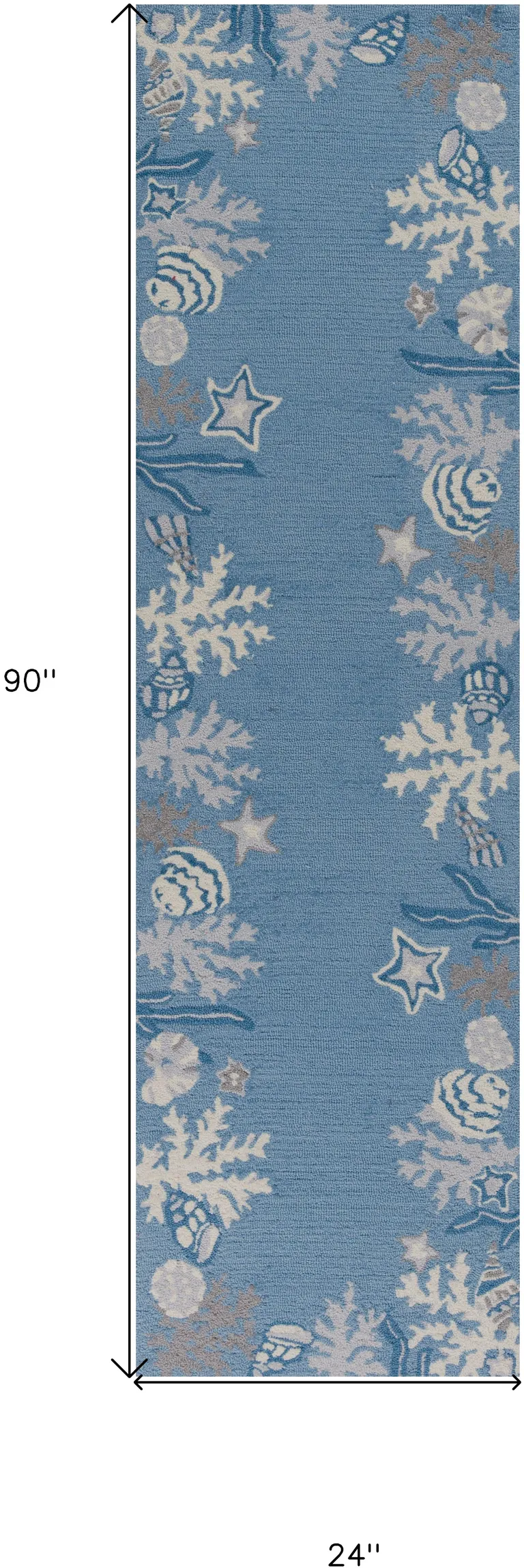Sea Blue Costal Runner Rug Photo 1